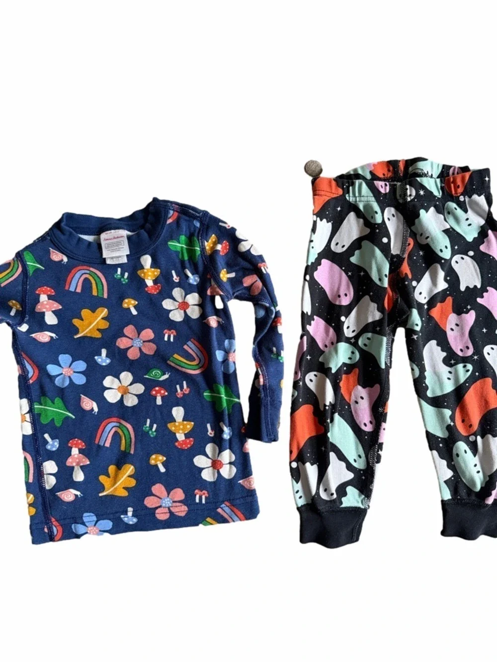 Hanna Andersson 2T Pajama separates Navy Floral Rainbow Ghost Print Bundle